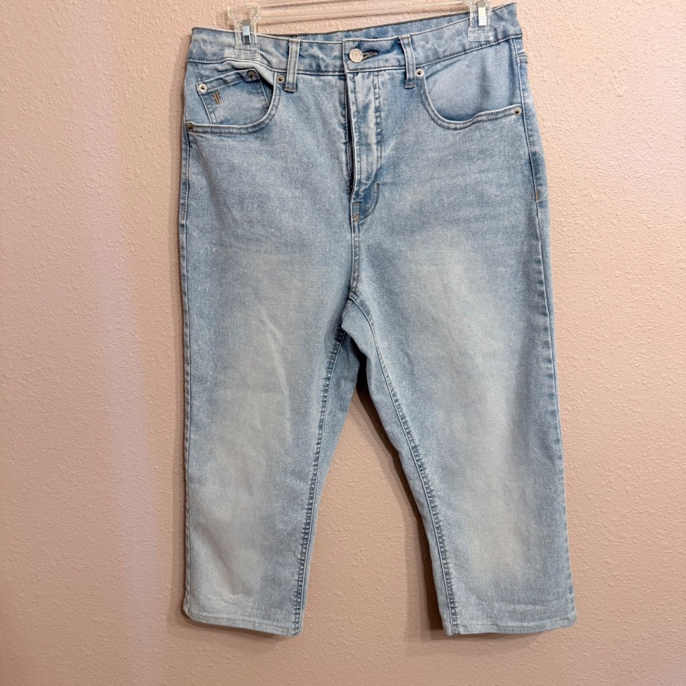 Frye Womens High Rise Capri Jeans Light Wash Denim Cropped Pants Size 6/28